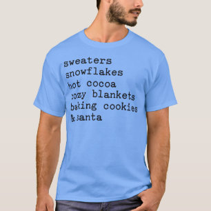 T-shirt Écharpes Flocons de neige Cacao chaud Couvertures