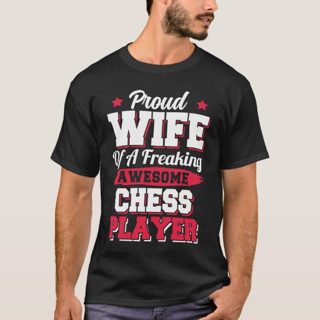 T-shirt Échec et Mat Joueur d'Échecs Gambit Épouse (Devant)