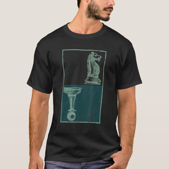 T-shirt Échecs Chevalier Cheval Pawn Jeu Chevalier Chèque  (Devant)