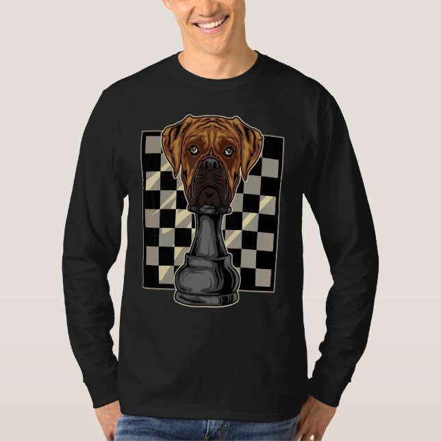 T-shirt Échecs de chien de boxe (Devant)