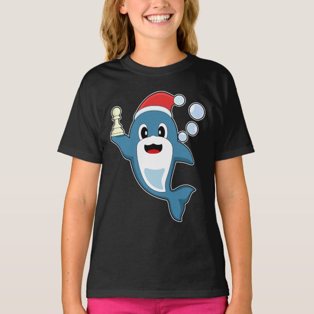 T-shirt Échecs de Noël du dauphin (Devant)