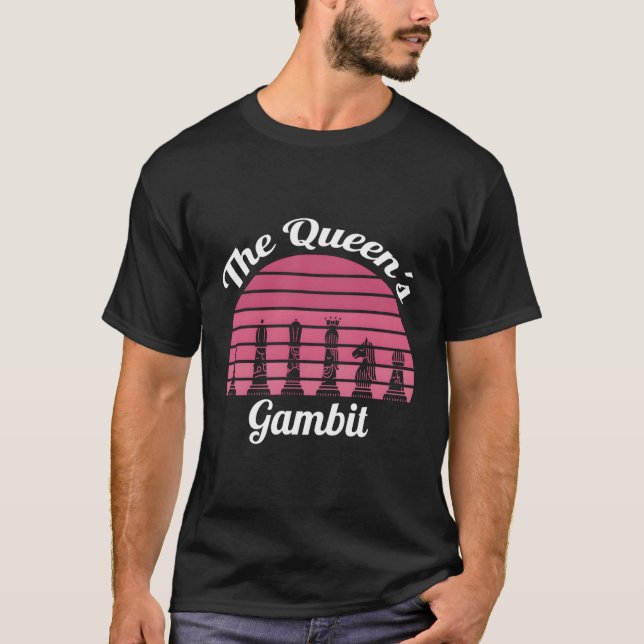 T-shirt Échecs D'Ouverture Du Gambit De La Reine Sunset 20 (Devant)