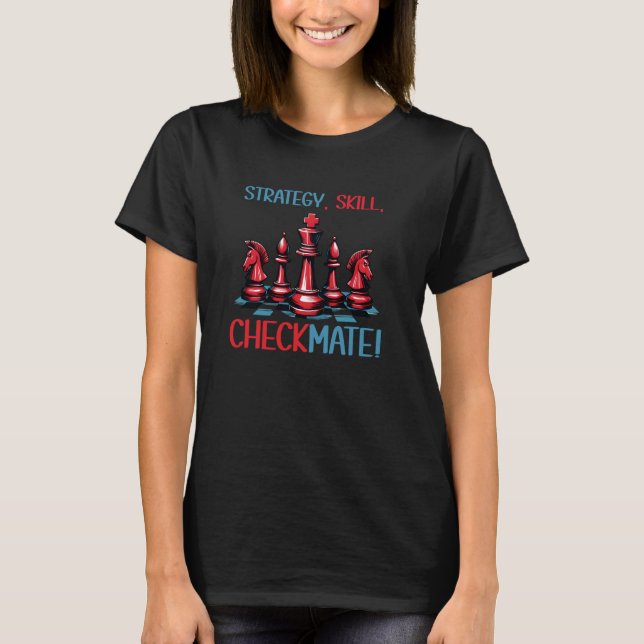 T-shirt Échecs Échiquier Figures d'échecs Stratégie, Compé (Devant)