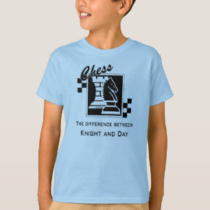 T-shirt Échecs la différence entre le chevalier et le jour