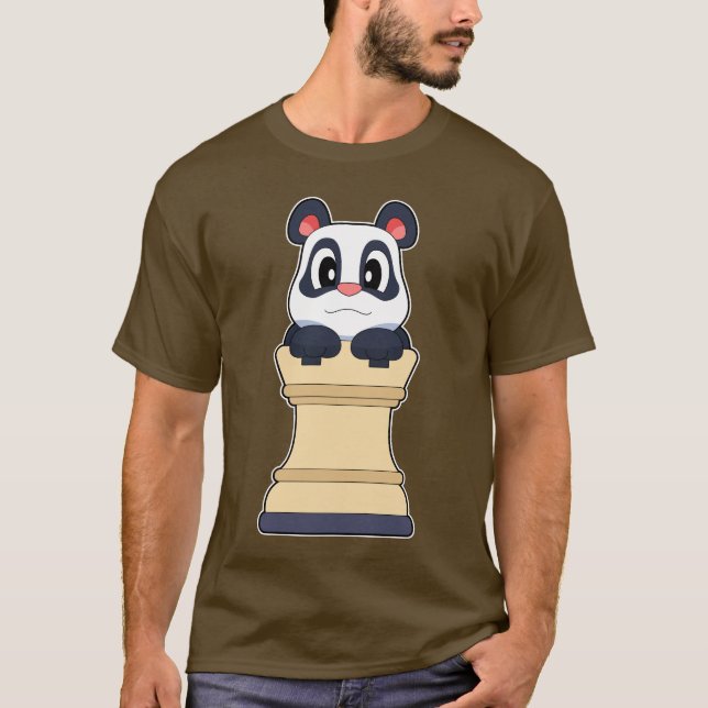 T-shirt Échecs Panda pièce Échecs Rook (Devant)