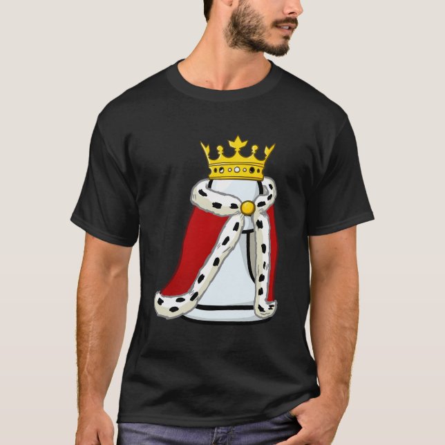 T-shirt Échecs Patrouillés Avec Couronne Et Robe (Devant)