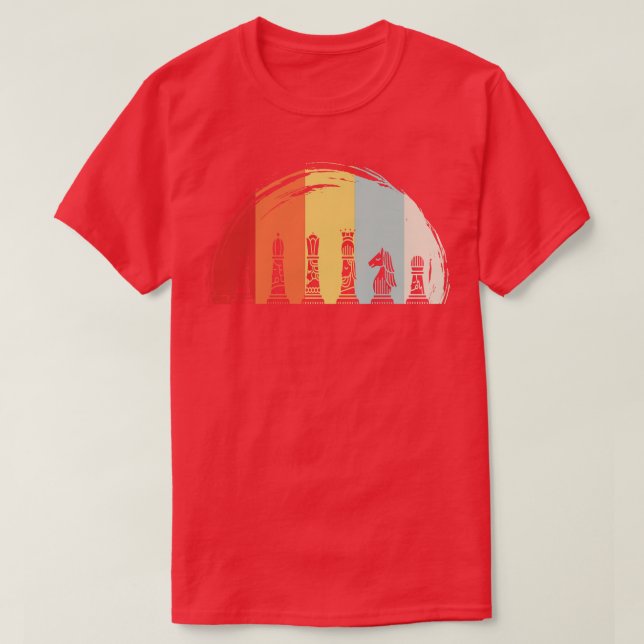 T-shirt Échecs Pièces d'échecs Retro (Design devant)