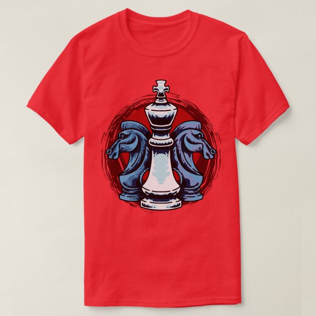 T-shirt Échecs Pièces King Et Chevalier Joueurs D'Échecs (Design devant)