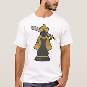 T-shirt Échecs Queen au jeu d'échecs avec épée