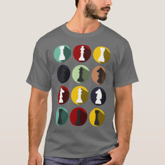 T-shirt Échecs Round Chess Piece Cool Board Amateurs de je
