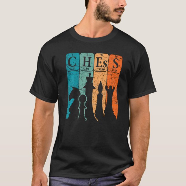 T-shirt Échecs Tableau Périodique Éléments Nerd Joueur d'é (Devant)