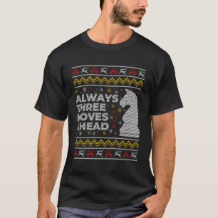 T-shirt Échecs Vilain Noël Joueur d'échecs Cadeau 3 Déplac