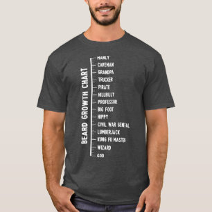 T-shirt Échelle de la barbe Amusante Tableau de croissance