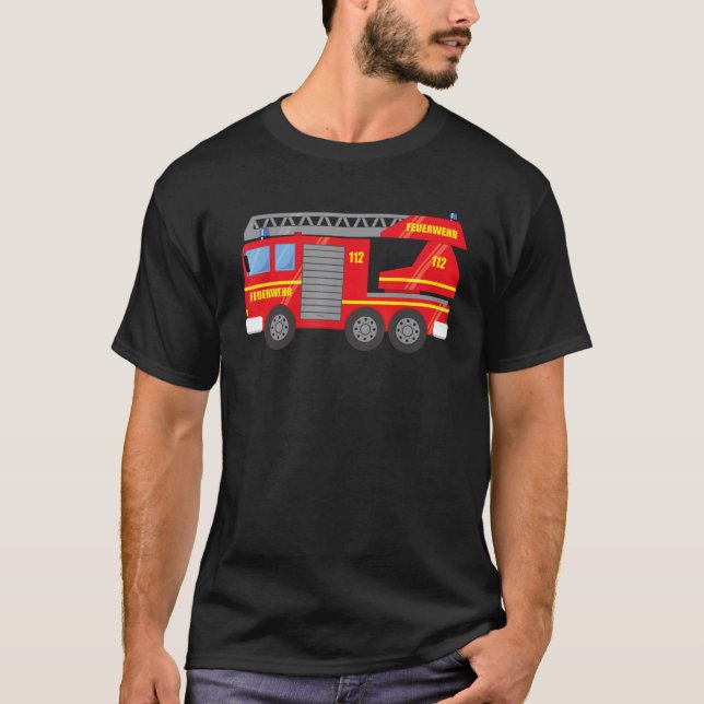 T-shirt Echelle rotative du moteur d'incendie de la barre  (Devant)
