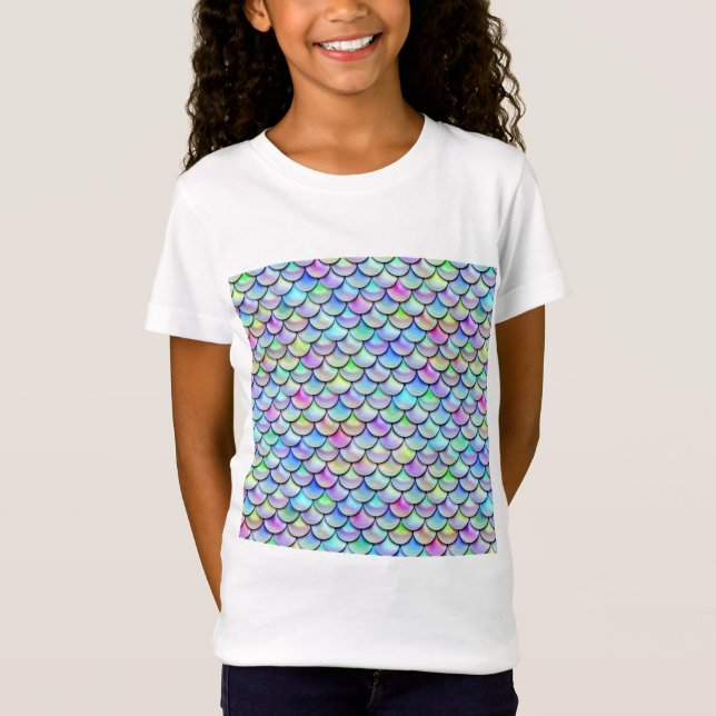 T-Shirt Échelles de sirène de bulle d'arc-en-ciel de Falln (Devant)