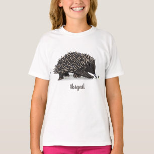 T-shirt Echidna mignonne avec dessin animé d'abeille