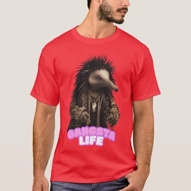 T-shirt Échidné Gangsta Life (Devant)