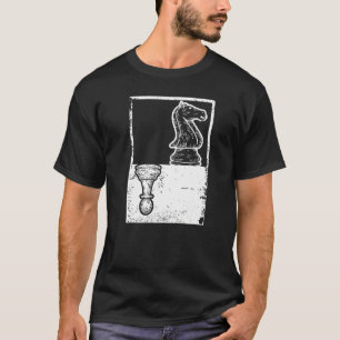 T-shirt Échiquier vintage boxe aux échecs pion et cavalier