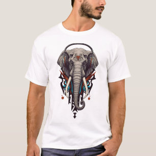 T-shirt Écho des Géants – Éléphant Abstrait en Son