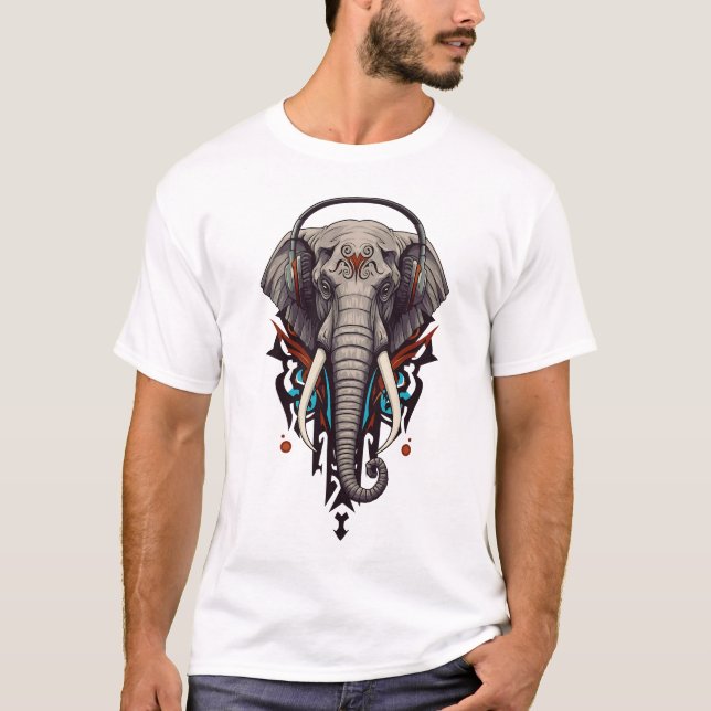 T-shirt Écho des Géants – Éléphant Abstrait en Son (Devant)