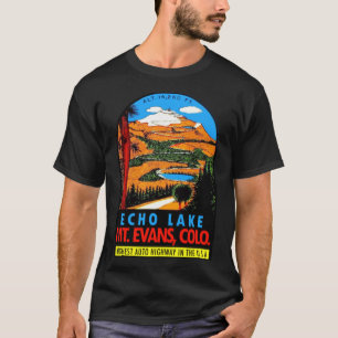 T-shirt Echo Lake Mt Evans Colorado Décal Vintage voyage C