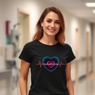 T-shirt Echo Tech Battement de cœur Cœur avec EKG