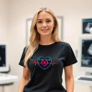 T-shirt Echo Tech Bouton Coeur avec EKG