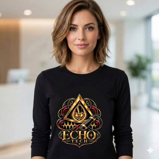 T-shirt Echo Tech - Echocardiographiste - Sonographe (Echo Tech Cardiac Sonographer Echocardiographer T Shirt long sleeve Gold heart)