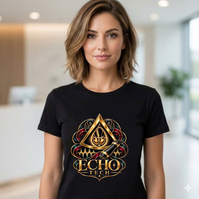 T-shirt Echo Tech - Echocardiographiste - Sonographe (Echo Tech Cardiac Sonographer Echocardiographer T Shirt Gold heart)