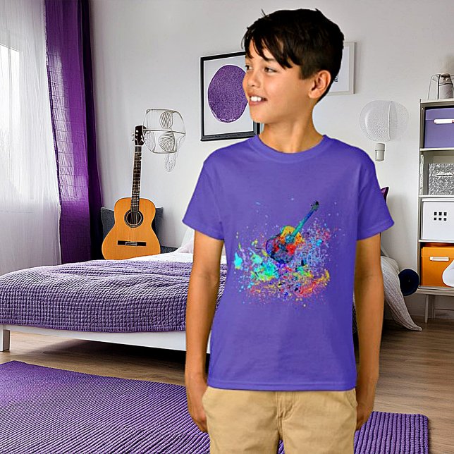 T-Shirt éclaboussé de guitare et d'accords (Créateur téléchargé)