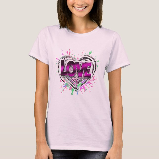T-shirt Éclaboussure d'amour (Devant)