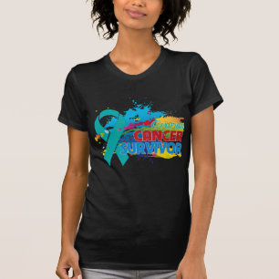 T-shirt Éclaboussure de couleur - survivant de Cancer