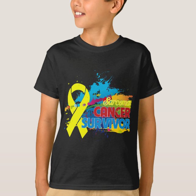 T-shirt Éclaboussure de couleur - survivant de sarcome (Devant)