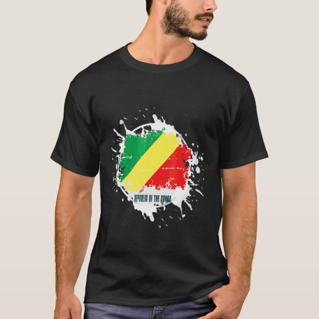 T-shirt Éclaboussure de la République du Congo (Devant)
