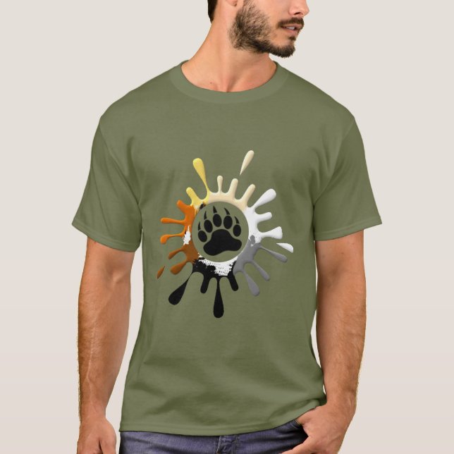 T-shirt Éclaboussure de patte d'ours Couleurs de la fierté (Devant)