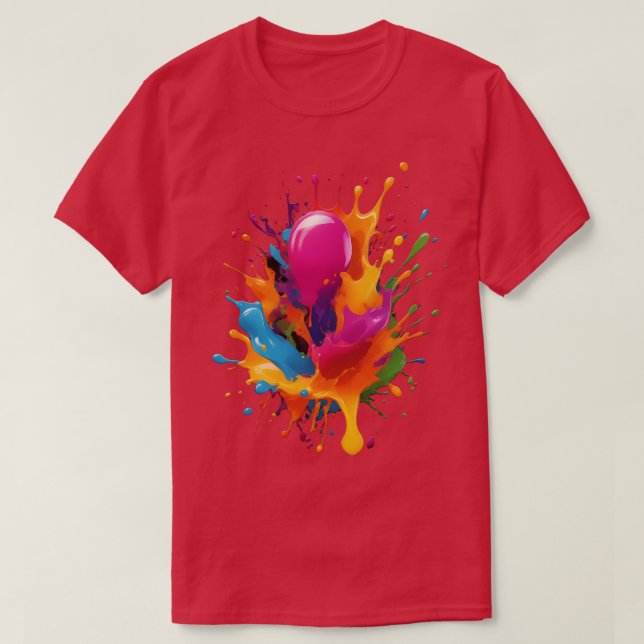 T-shirt éclaboussure de peinture colorée (Design devant)
