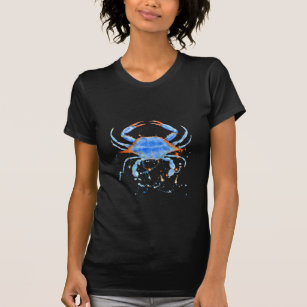 T-shirt Éclaboussure de peinture de crabe bleu d'aquarelle