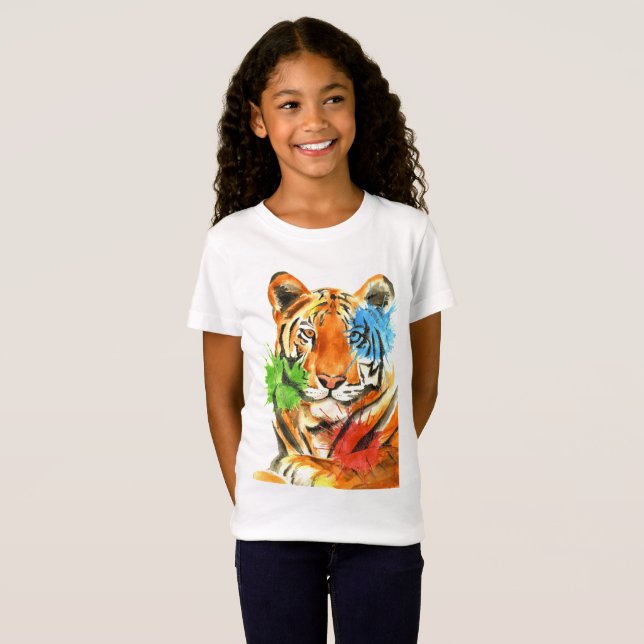 T-Shirt Éclaboussure de tigre (Devant entier)