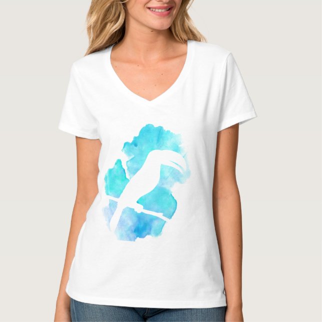 T-shirt Éclaboussure de toucan d'aquarelle (Devant)