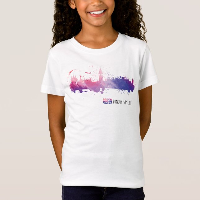 T-Shirt Éclaboussure d'horizon de Londres Angleterre (Devant)