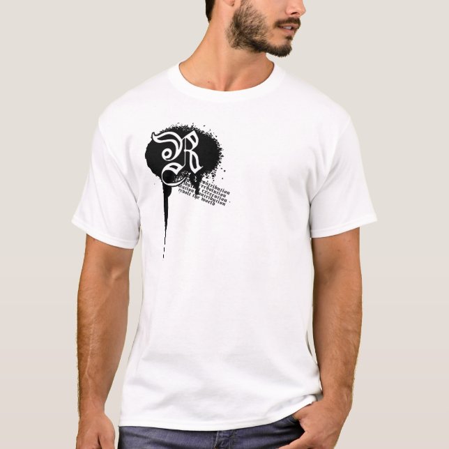 T-shirt Éclaboussure du monde de révolte blanche (Devant)