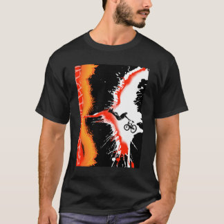 T-shirt éclaboussure noire de bmx