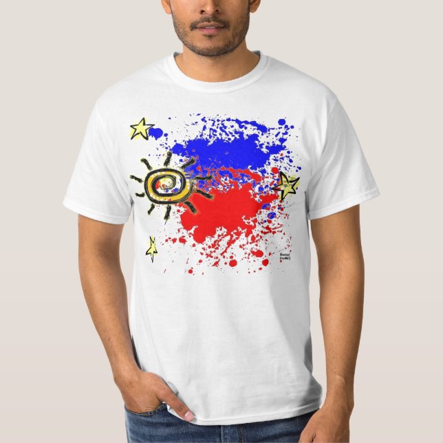 T-shirt Éclaboussure philippine de drapeau (Devant)