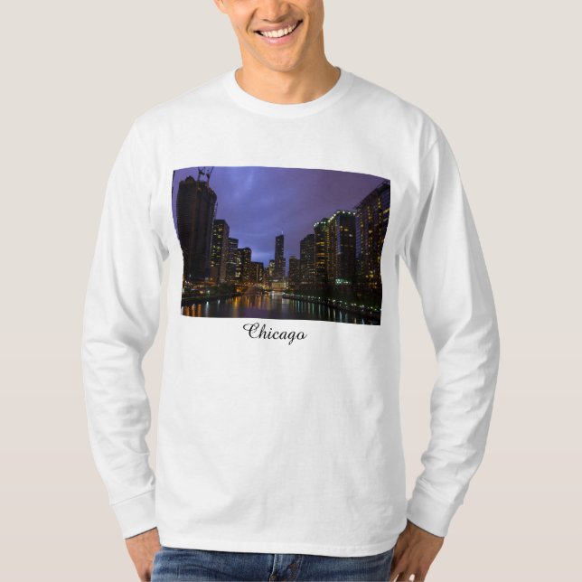 T-shirt Éclair au-dessus de la rivière Chicago (Devant)