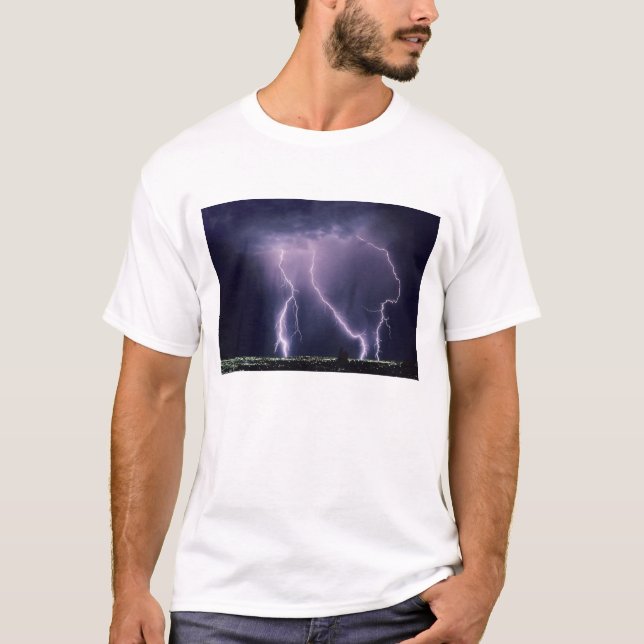 T-shirt Éclair au-dessus de Salt Lake Valley, Utah. (Devant)