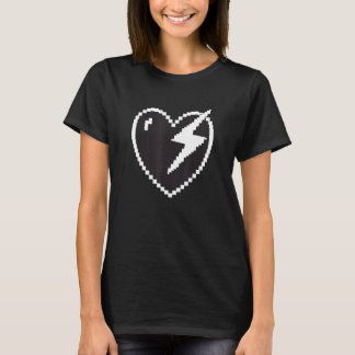T-shirt Éclair de coeur Pixel Gamer