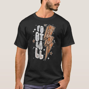 T-shirt Éclair de football rétro Bolt Leopard Jeu Jour Spo