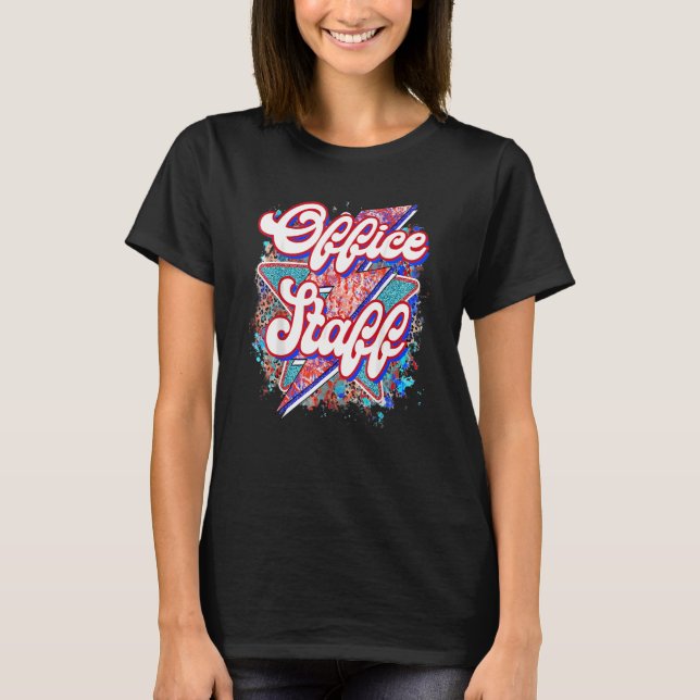 T-shirt Éclair Du Personnel Du Bureau De L'Enseignant Reto (Devant)