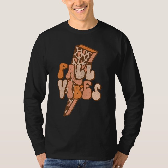 T-shirt Éclair Léopard Rétro Boulon Automne Le (Devant)