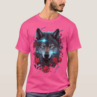 T-shirt Éclair Loup Et Rose